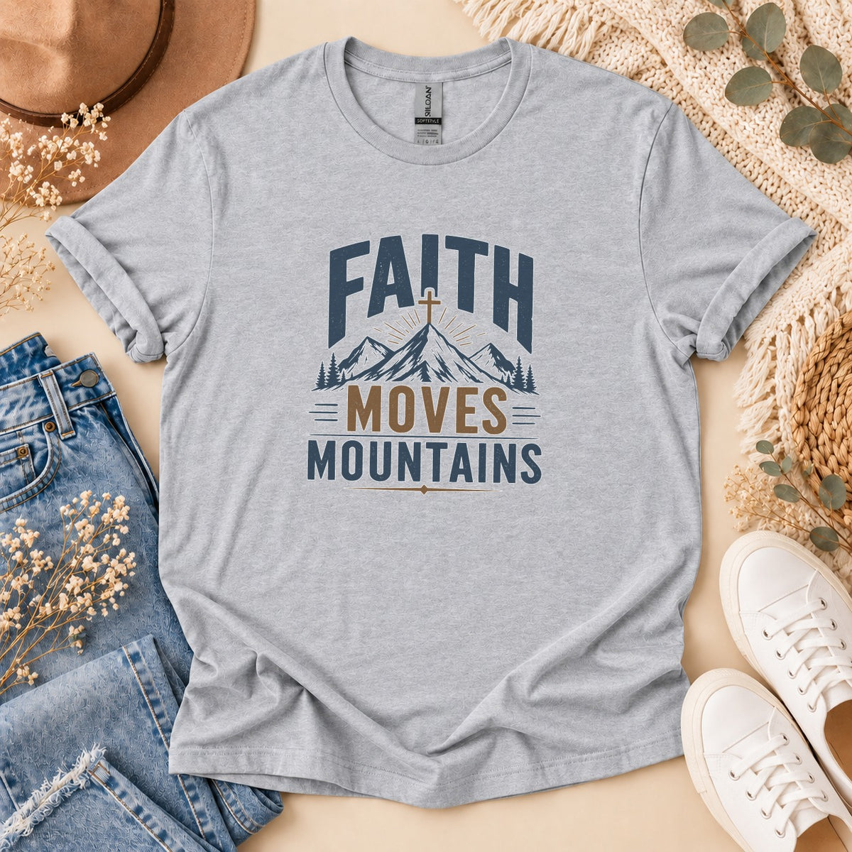 Faith Moves Mountains Vintage T-Shirt