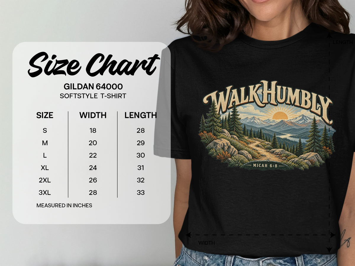 Walk Humbly Micah 6:8 Mountain T-Shirt