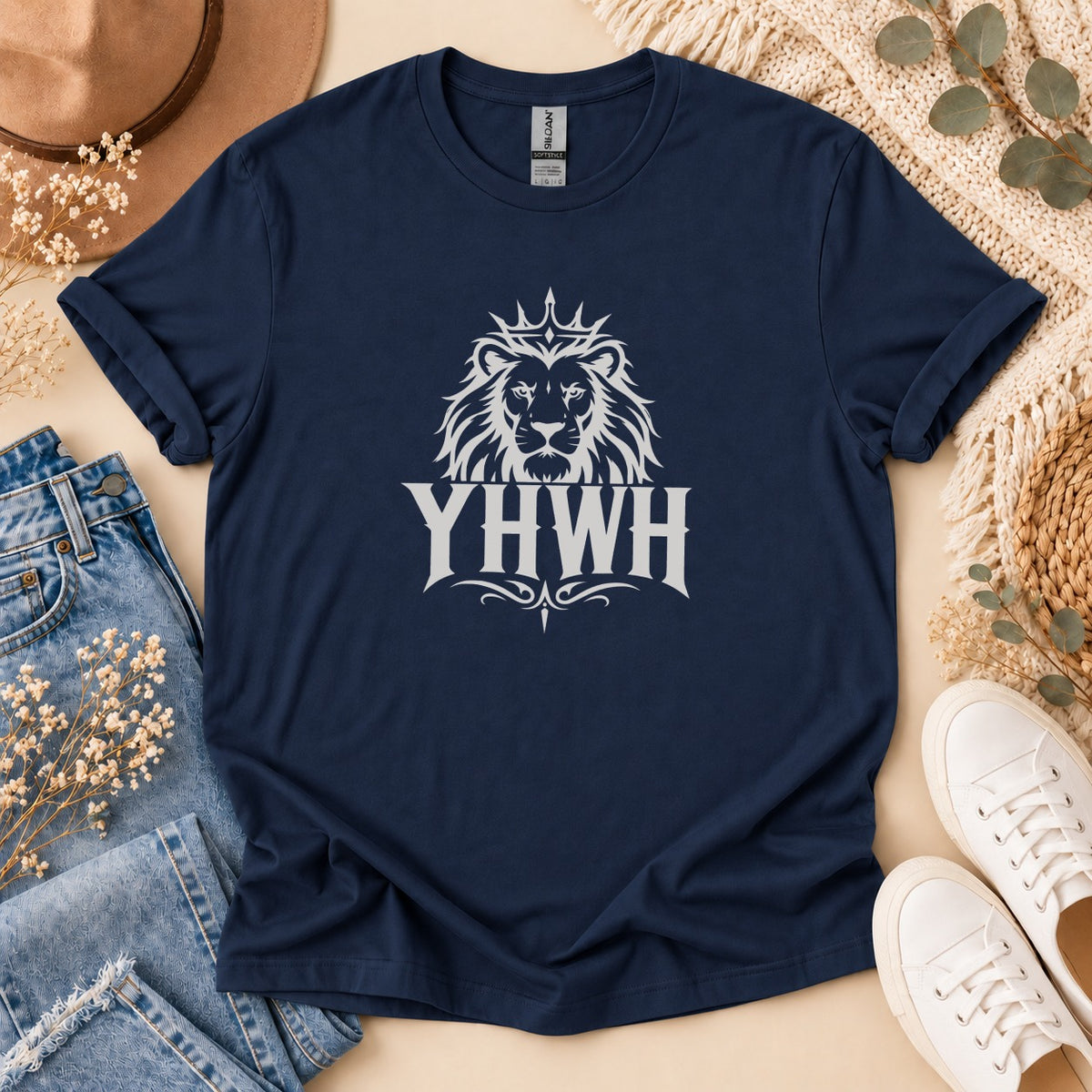 YHWH Crowned Lion Graphic T-Shirt
