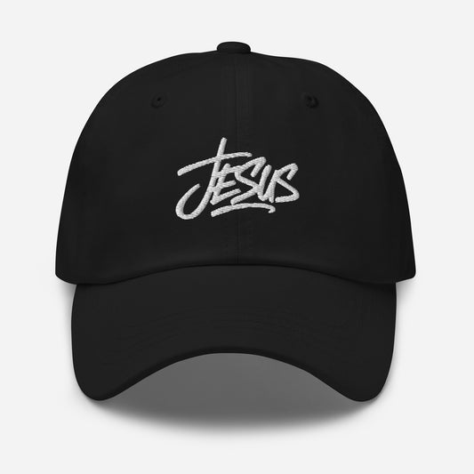 Jesus embroidered Christian baseball cap black — elegant faith hat for dad or mom | The Faith World