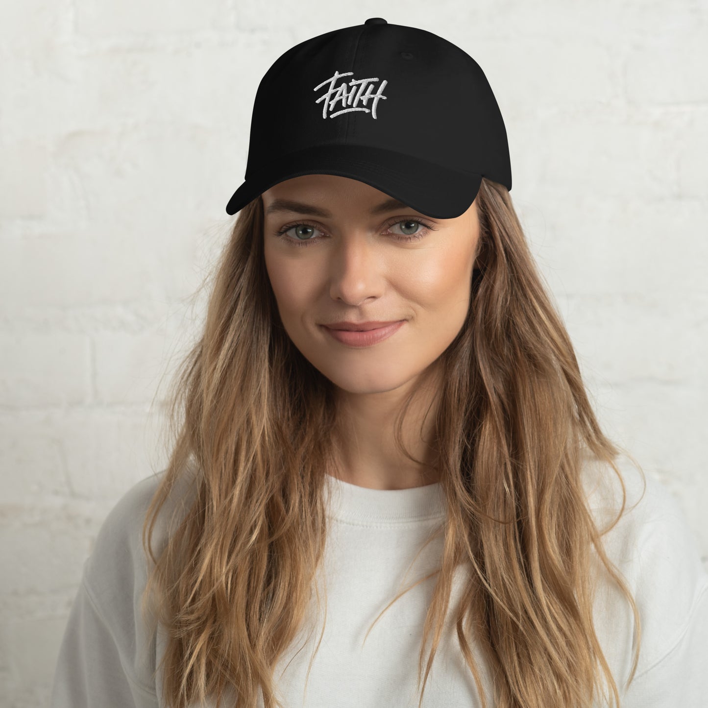 Faith embroidered hat navy blue — Christian gift for daughter or friend | The Faith World