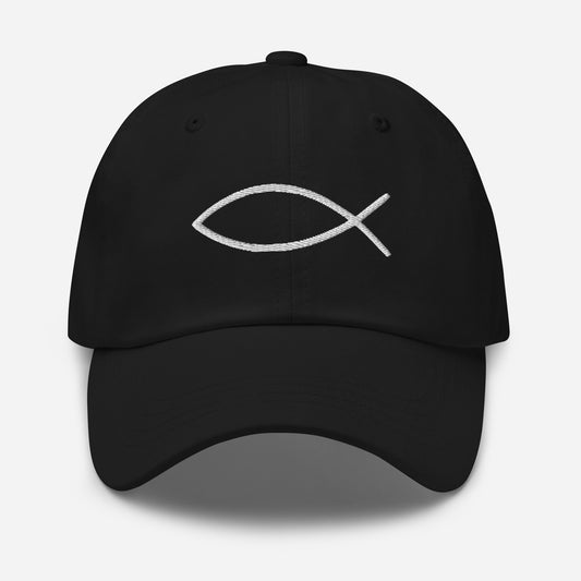 Christian Ichthys fish embroidered hat — faith gift for dad, husband or pastor | The Faith World