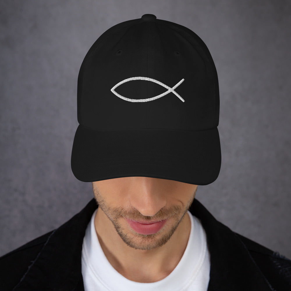 Christian fish hat back view — personalized faith gift for husband | The Faith World