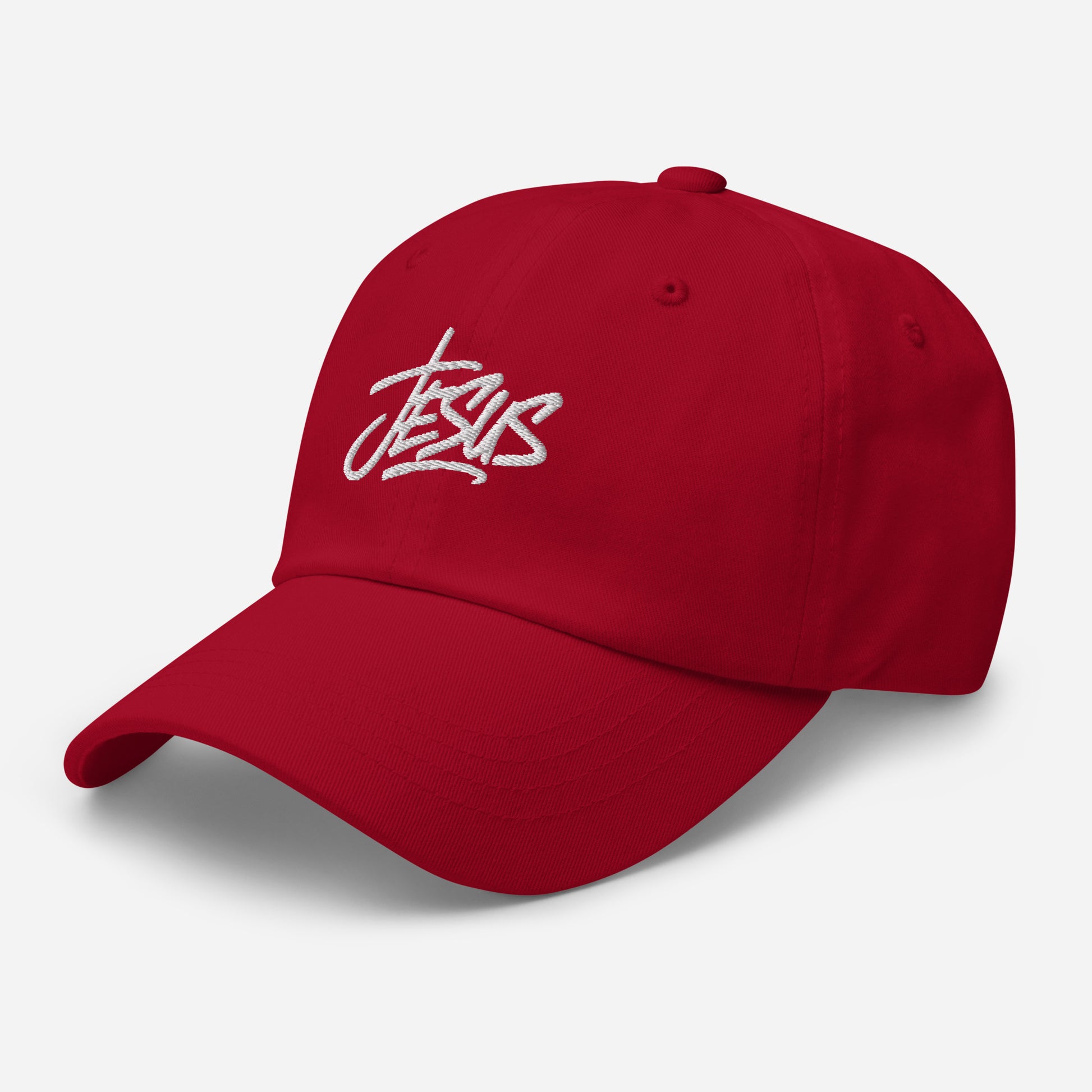 Jesus embroidered cap left side — religious apparel gift | The Faith World
