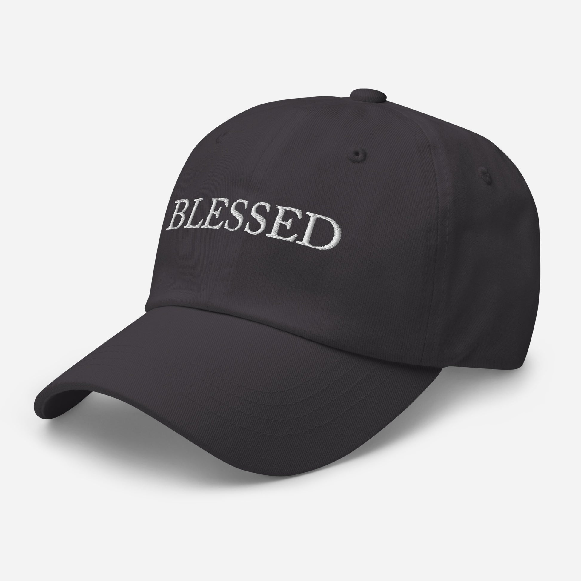 BLESSED hat closeup embroidery — meaningful faith gift for dad | The Faith World