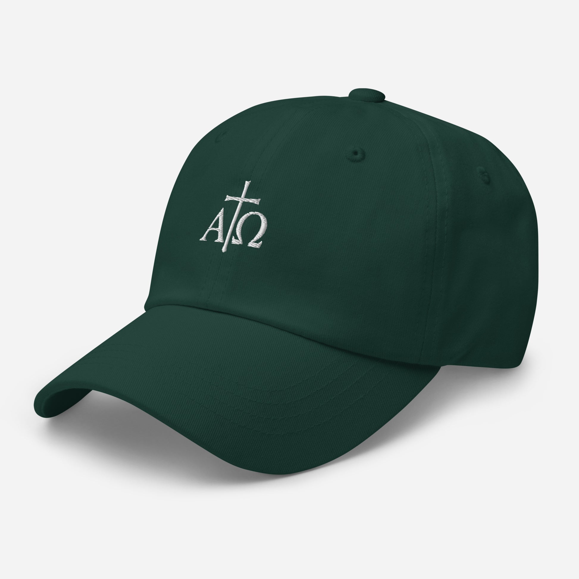 Alpha Omega Christian cap flat lay — faith apparel gift idea | The Faith World