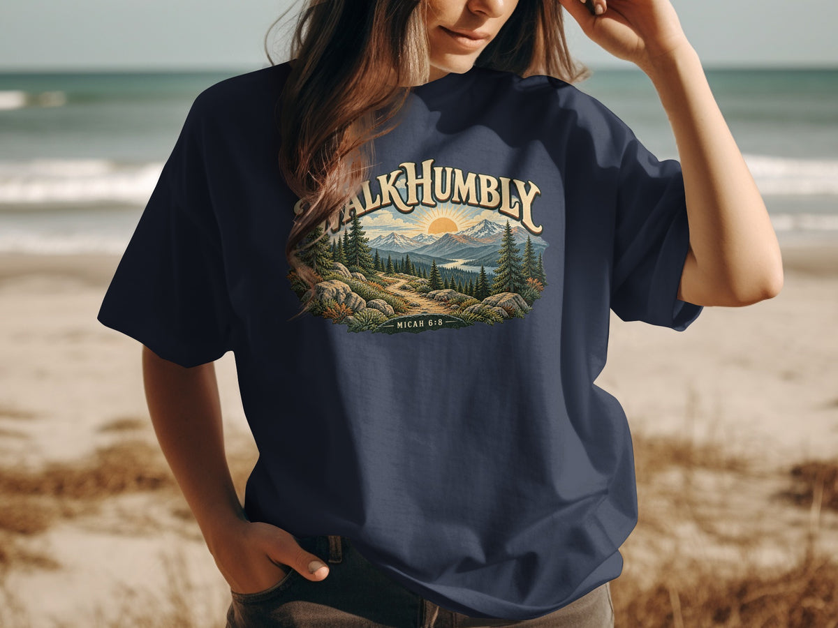 Walk Humbly Micah 6:8 Mountain T-Shirt