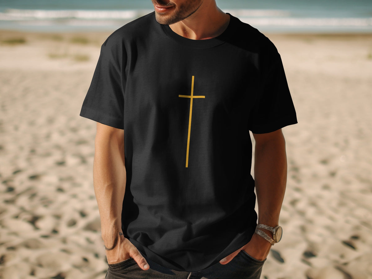 Minimalist Golden Cross T-Shirt