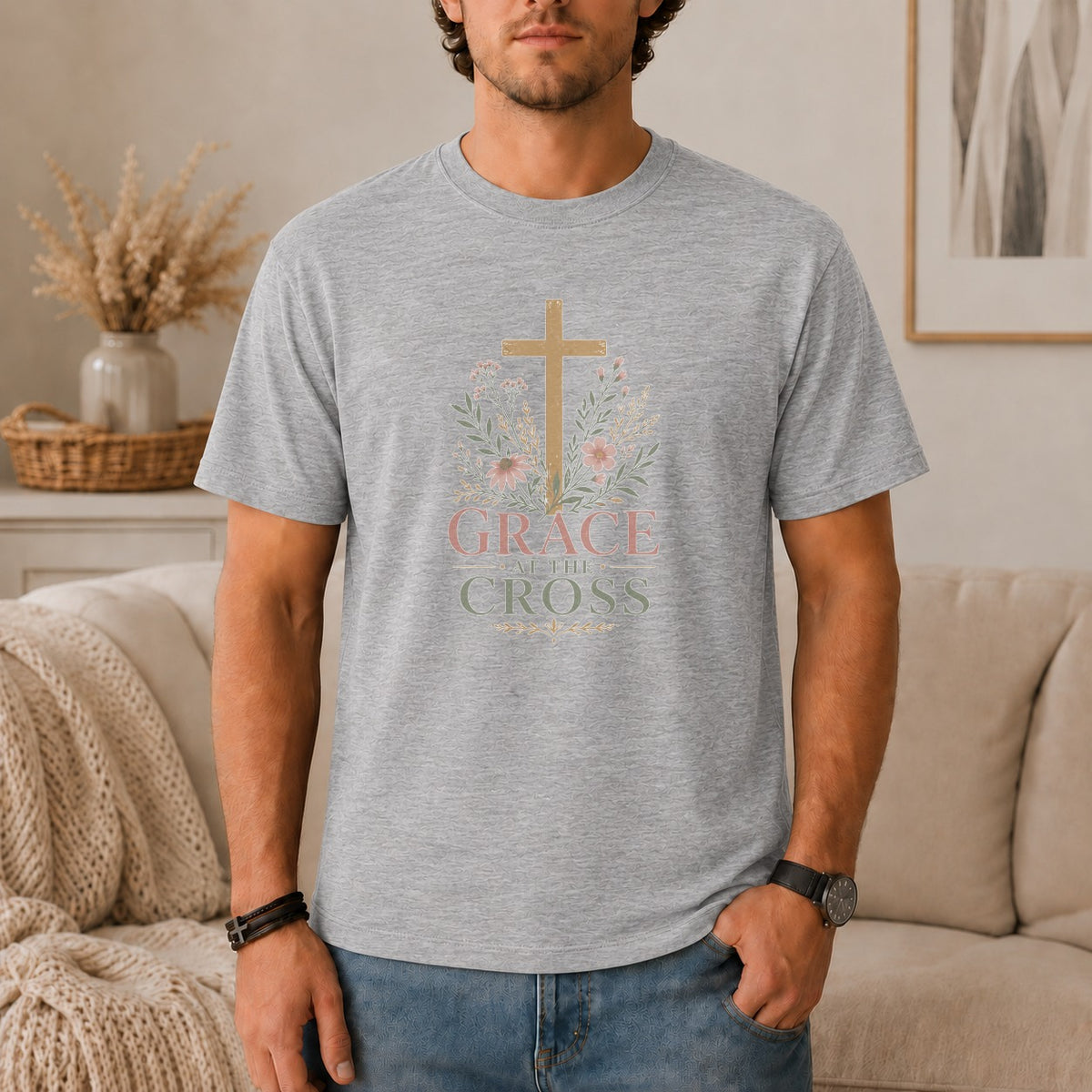 Grace At The Cross Botanical T-Shirt