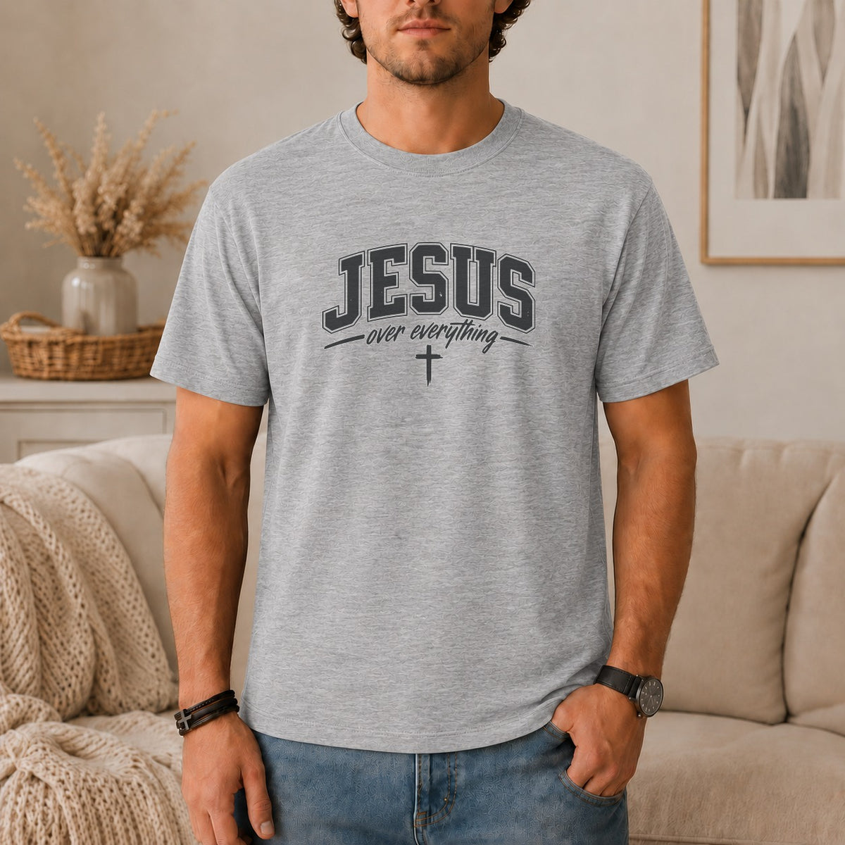 Jesus Over Everything Collegiate T-Shirt