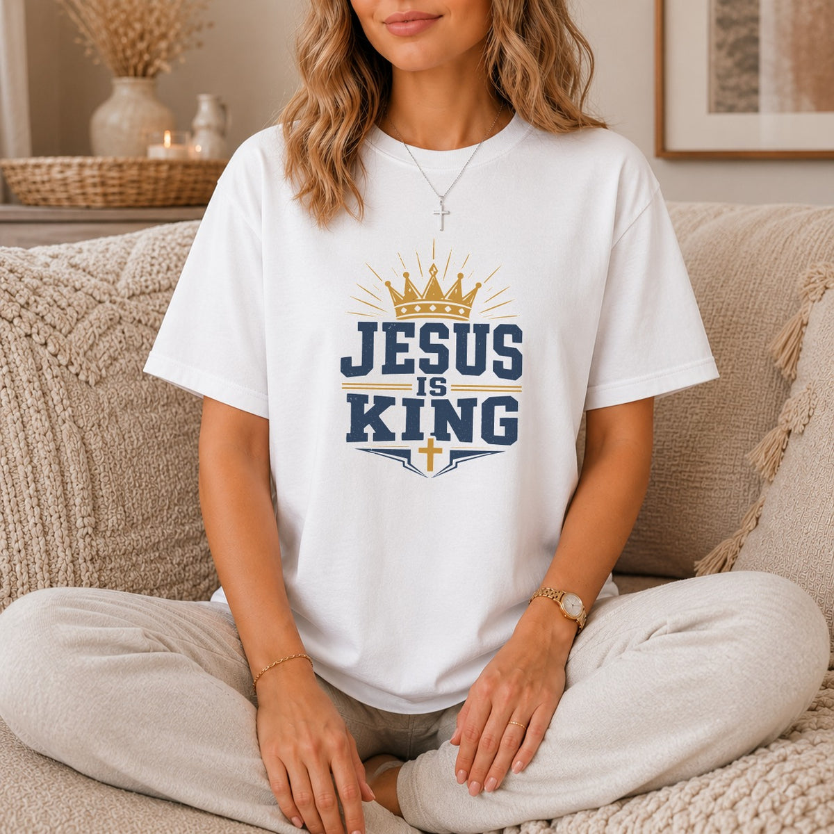 Jesus Is King Vintage Crown T-Shirt
