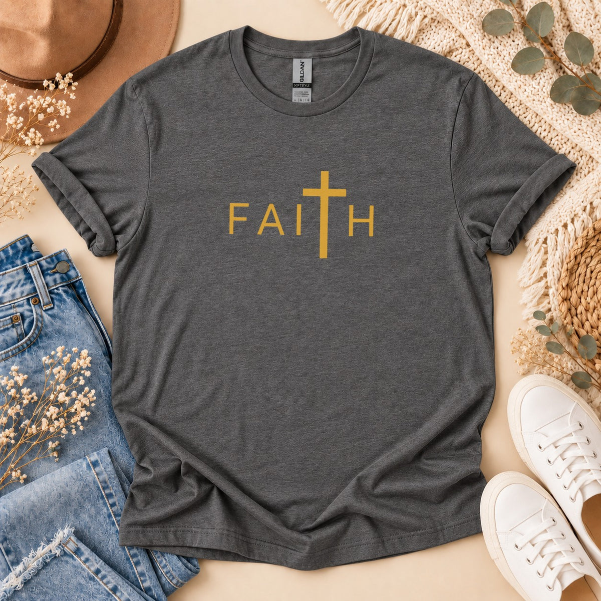 Faith Cross Minimalist T-Shirt