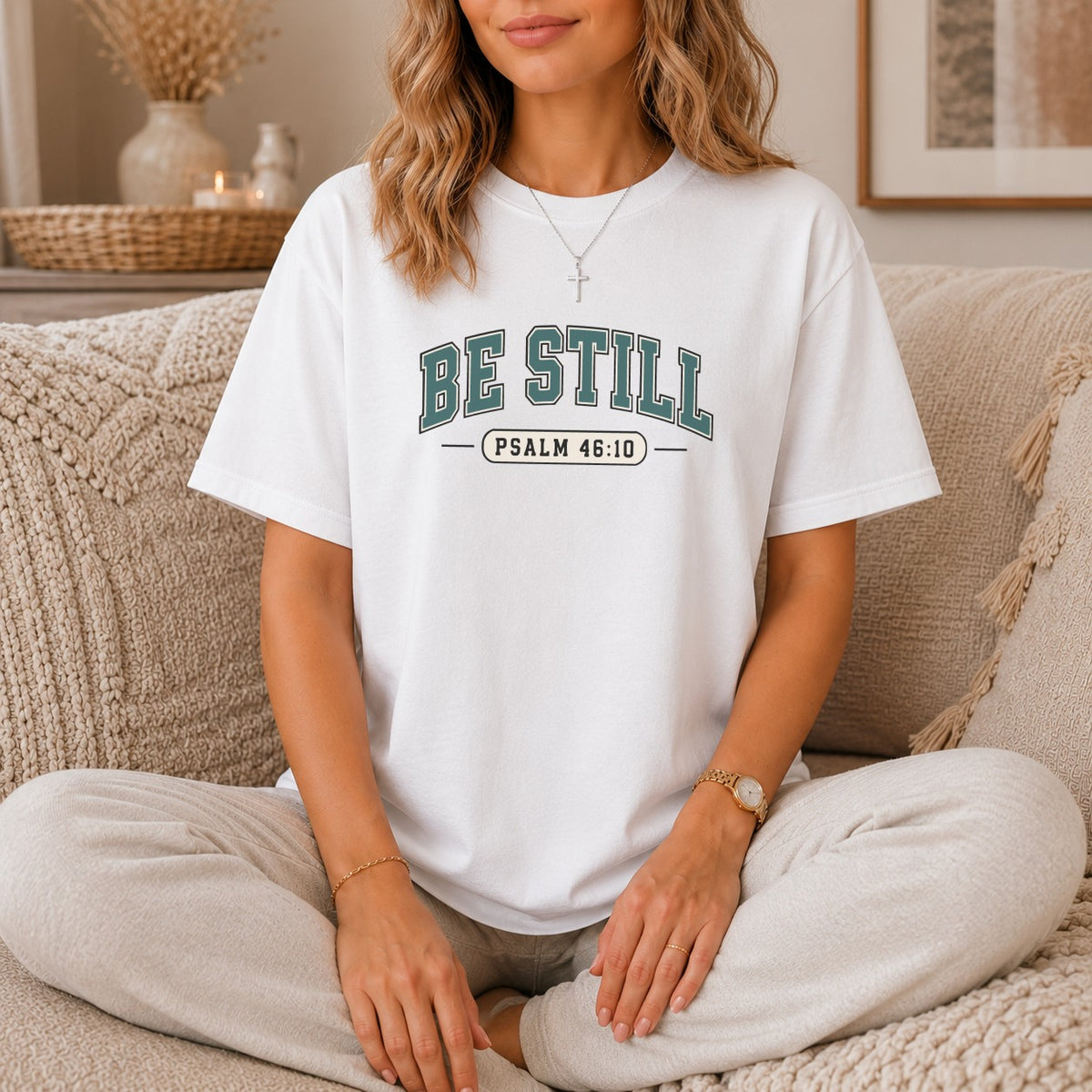 Be Still Psalm 46:10 Collegiate T-Shirt
