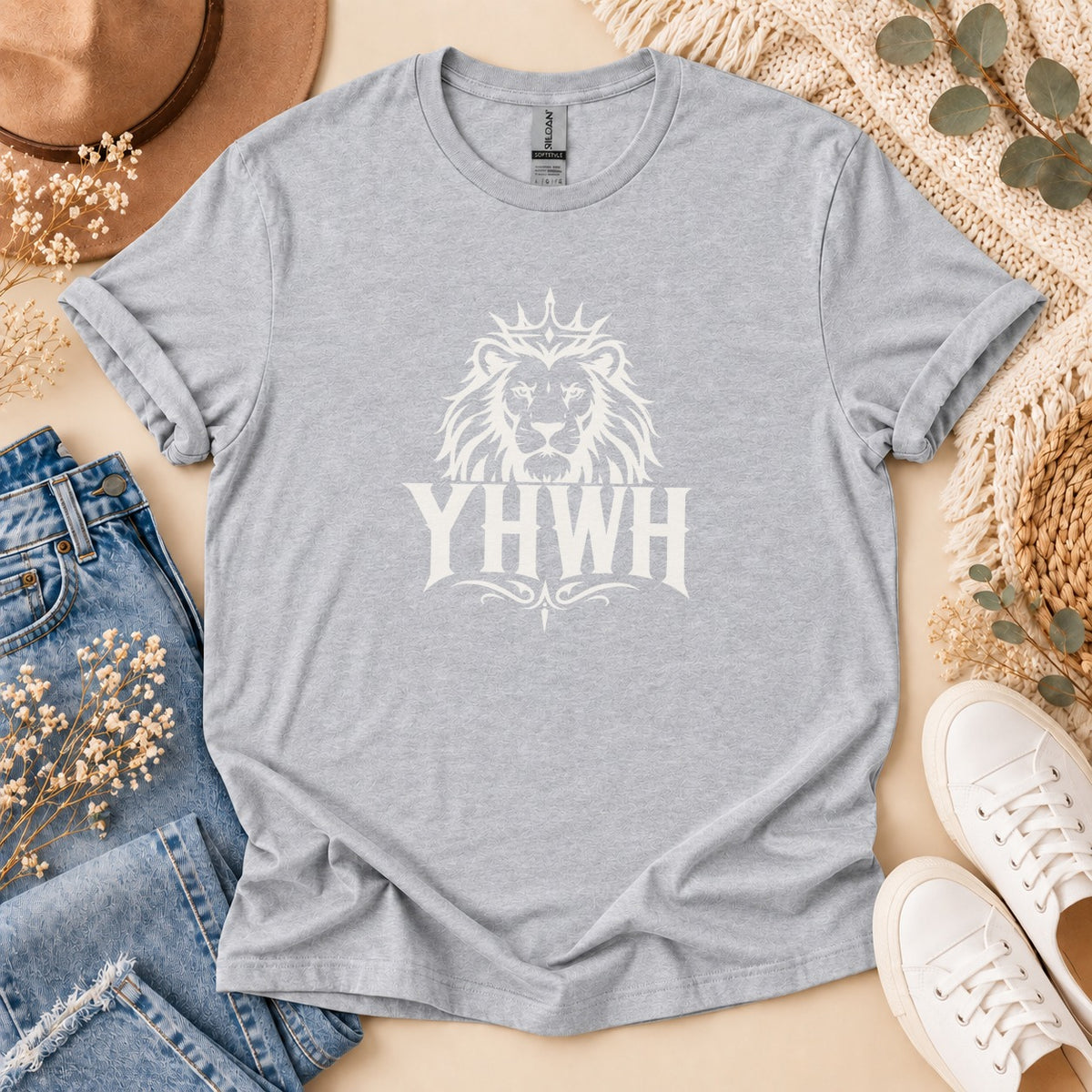 YHWH Crowned Lion Graphic T-Shirt