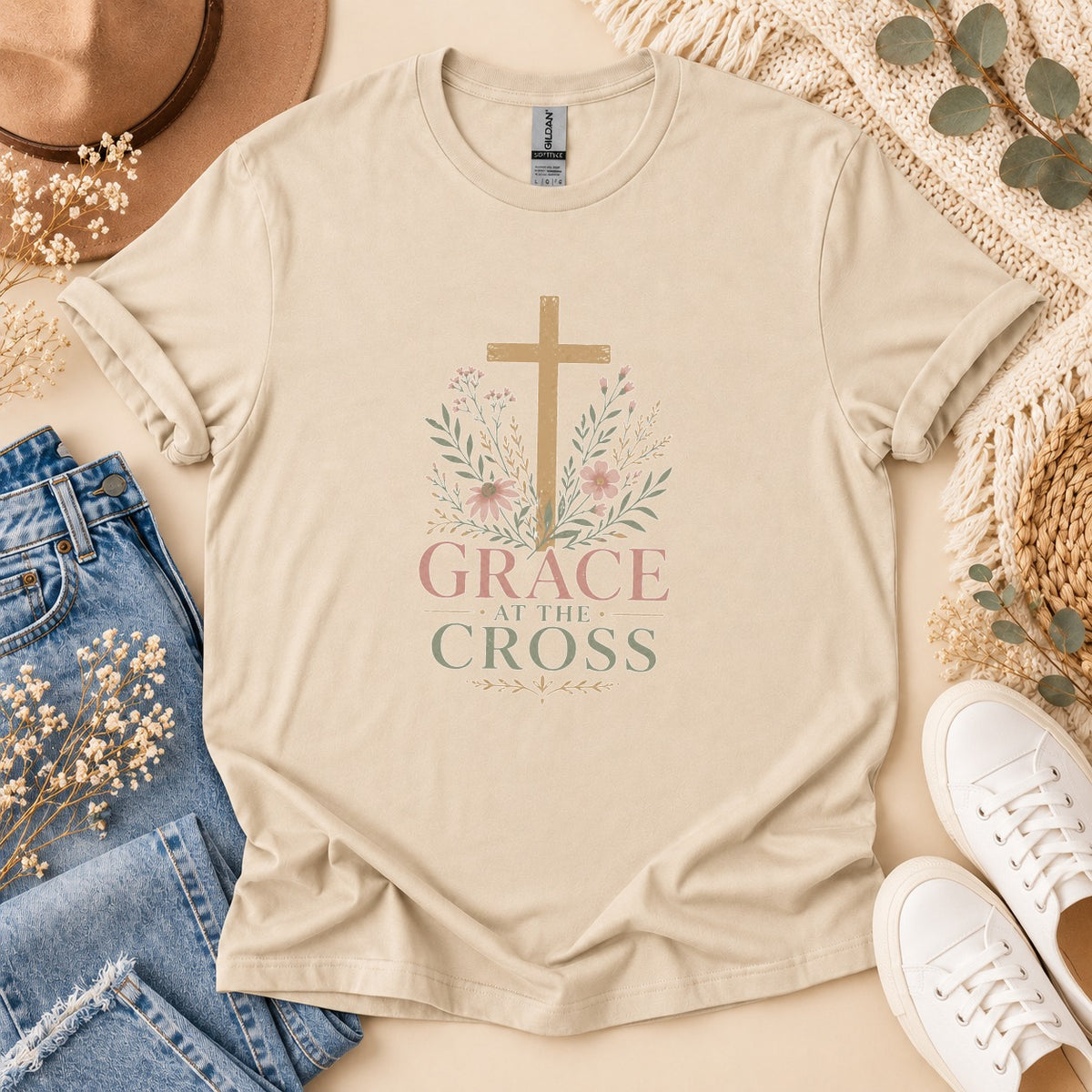 Grace At The Cross Botanical T-Shirt