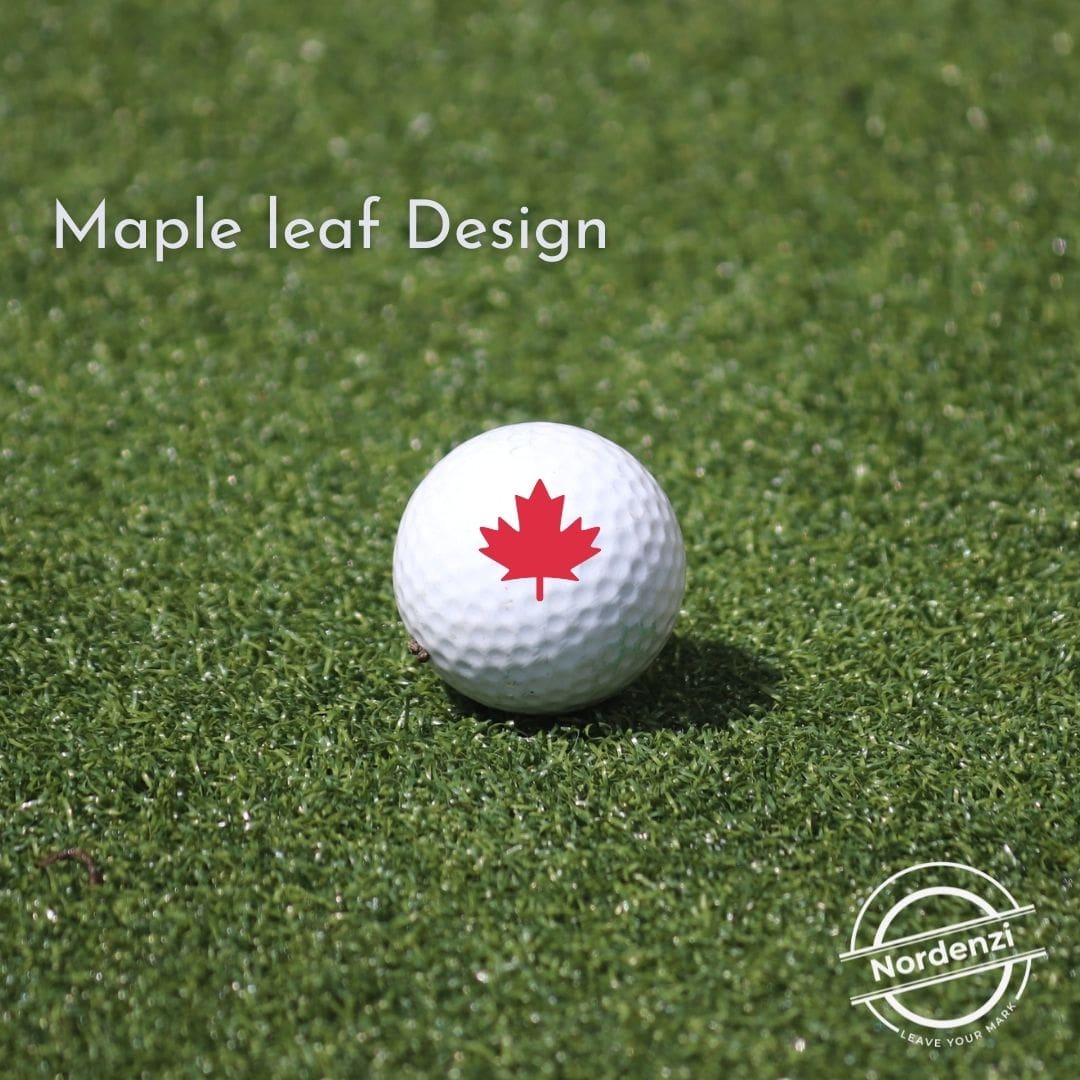 Golf Ball Stamp  Nordenzi Black Aluminum Golf Ball Stamp Maple leaf design marker Nordenzi