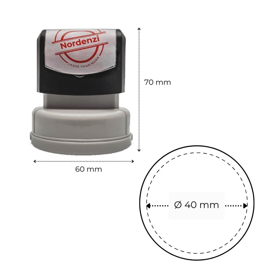 Dimensions custom wedding stamp Nordenzi