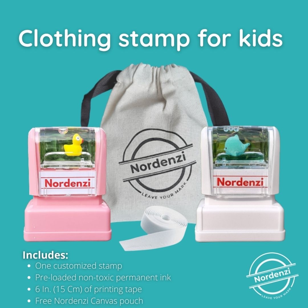 DIY Name Stamp Clothing Kid Clothes Stamper Book Schoolbags for