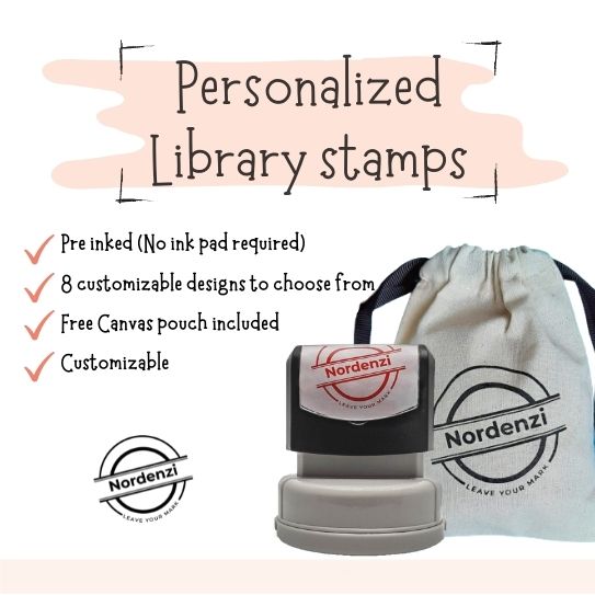 Library Stamp, Custom Stamp, Ex Libris, Book Stamp, Gift for Her