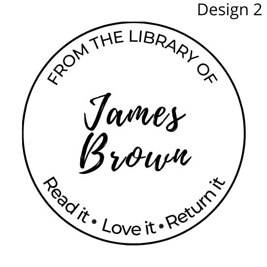 ➣ Custom Book Stamp Round, Ex Libris Round, From the Library