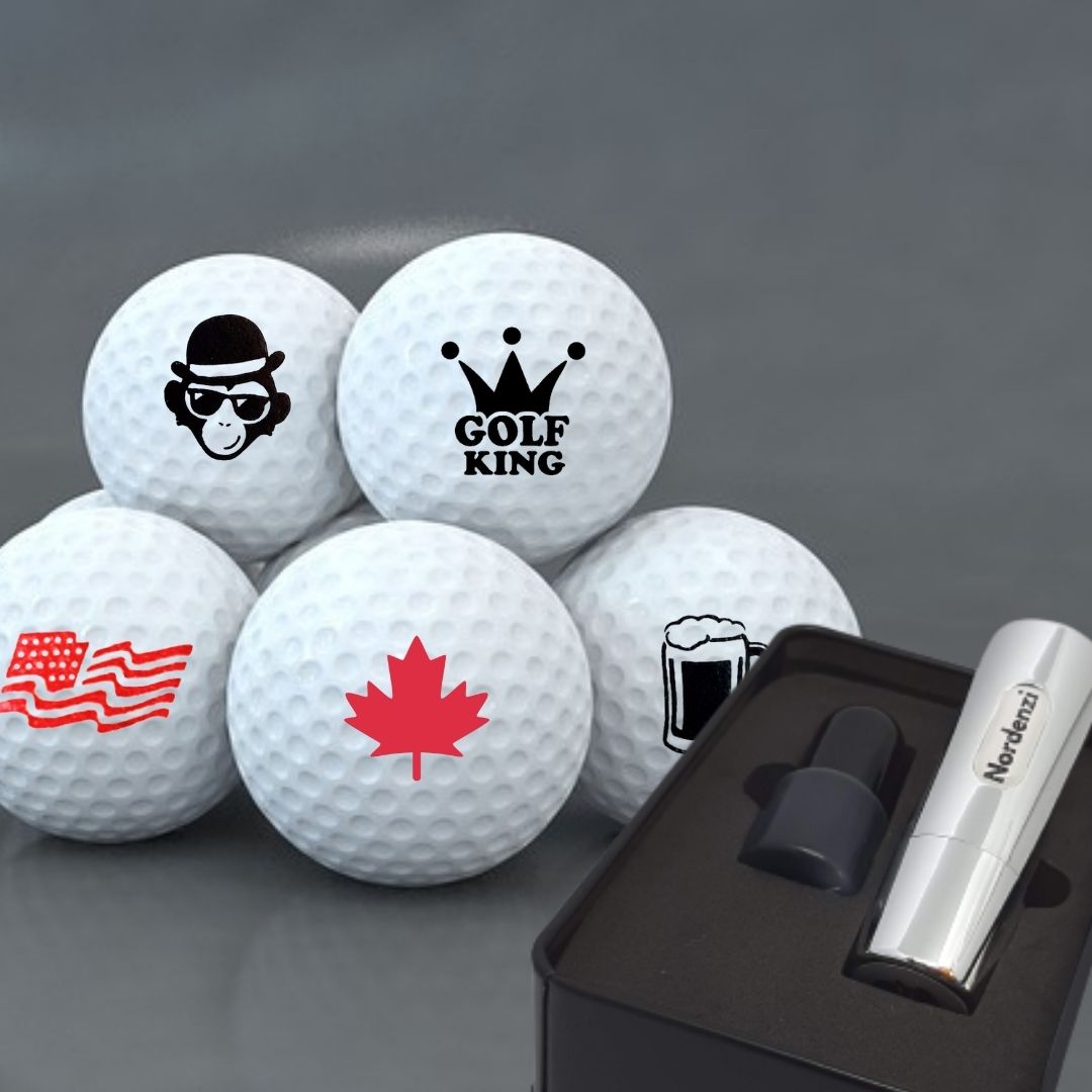 Gift set Nordenzi Silver nickel plated golf ball stamp marker designs